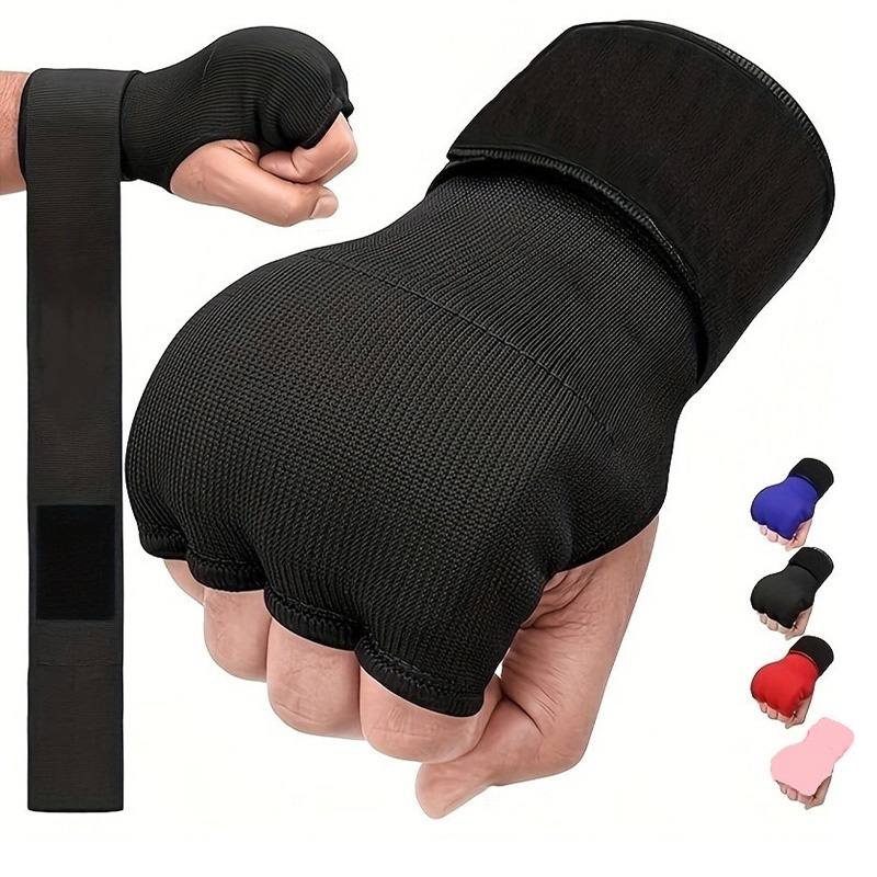 Hybrid MMA Handschuhe Halbfinger, Boxen Muay Thai Training Stanzhandschuhe, verdickter Schwamm, atmungsaktiver Stoff, Verschlussstreifen