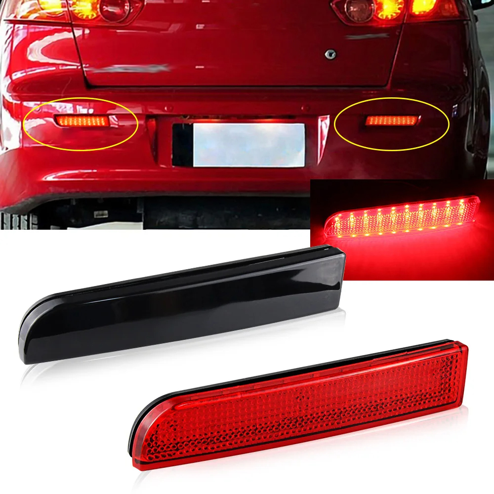 LED Auto Reflector Staart Remlichten VOOR Mitsubishi Evolution X Lancer 2008-2017 Achterbumper Waarschuwing Mistlamp accessoires 2 STUKS