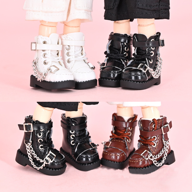 Ob11 poupée Locomotive Style cuir chaussures hautes poupée chaussures décontractées avec lacet pour Penny, YMY, Ob11, Obitsu 11, Holala, Gcc