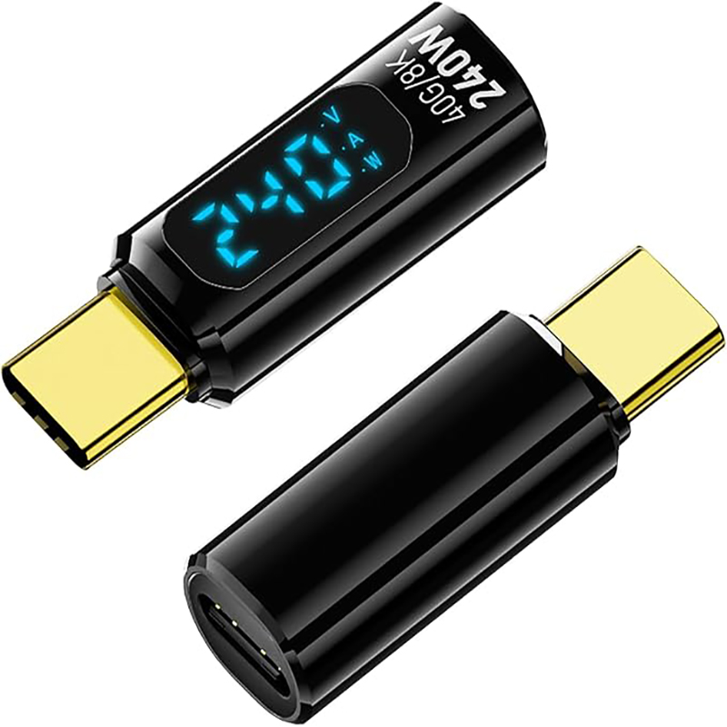Transparent digital display USB 4 full-function digital charging adapter 240W digital display type-C adapter