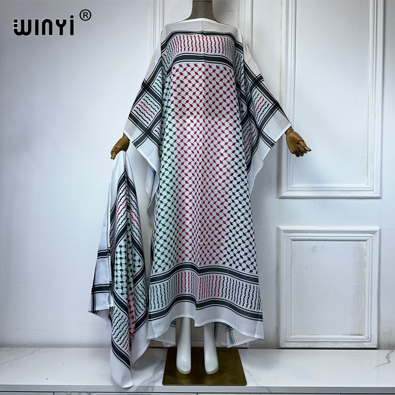 WINYI abiti classici con sciarpa set da 2 pezzi abiti da festa in caftano moda allentata Streetwear luxury abaya donna musulmana dubai nottle pain