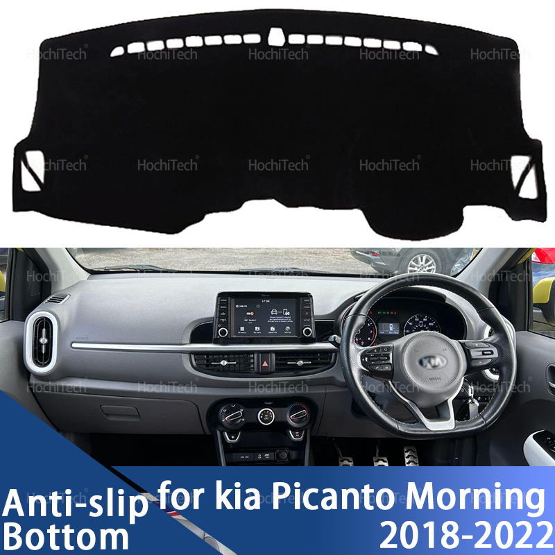 Cubierta para salpicadero, alfombrilla para tablero, alfombrilla para salpicadero, alfombrillas Anti-UV para Kia Picanto Morning 2018 2019 2020 2021 2022