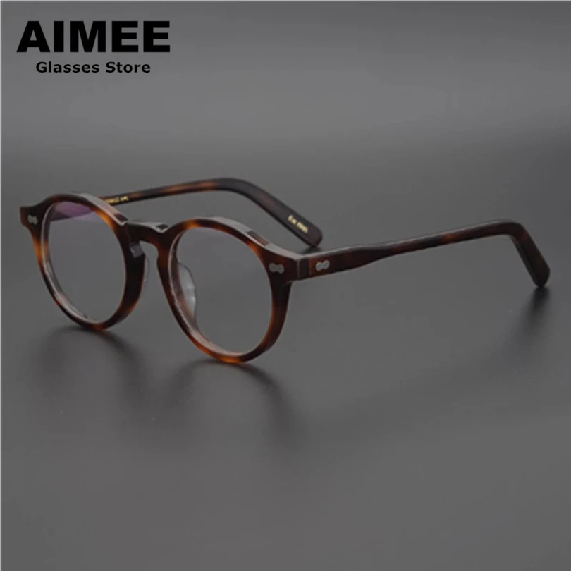 Aimee Brand Designer fatto a mano Vintage rotondo occhiali da vista in acetato montatura uomo donna montature per occhiali di lusso Gafas 2024 nuovo coreano