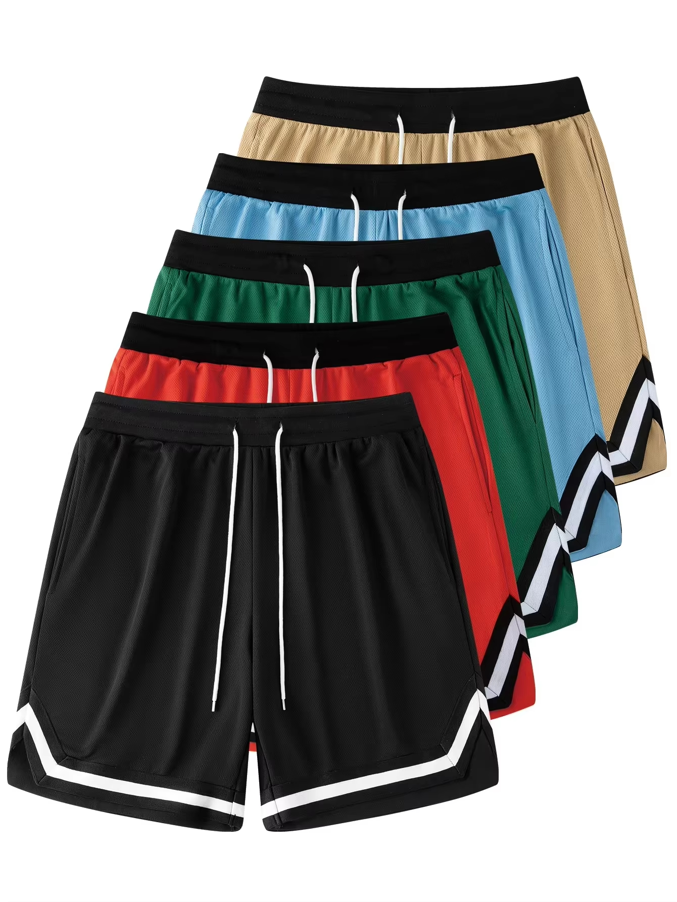 Summer Fashion Men's Sports Fitness Fashion Shorts Men Basketball Game Training Running Casual Loose Quick-Drying Short Pants