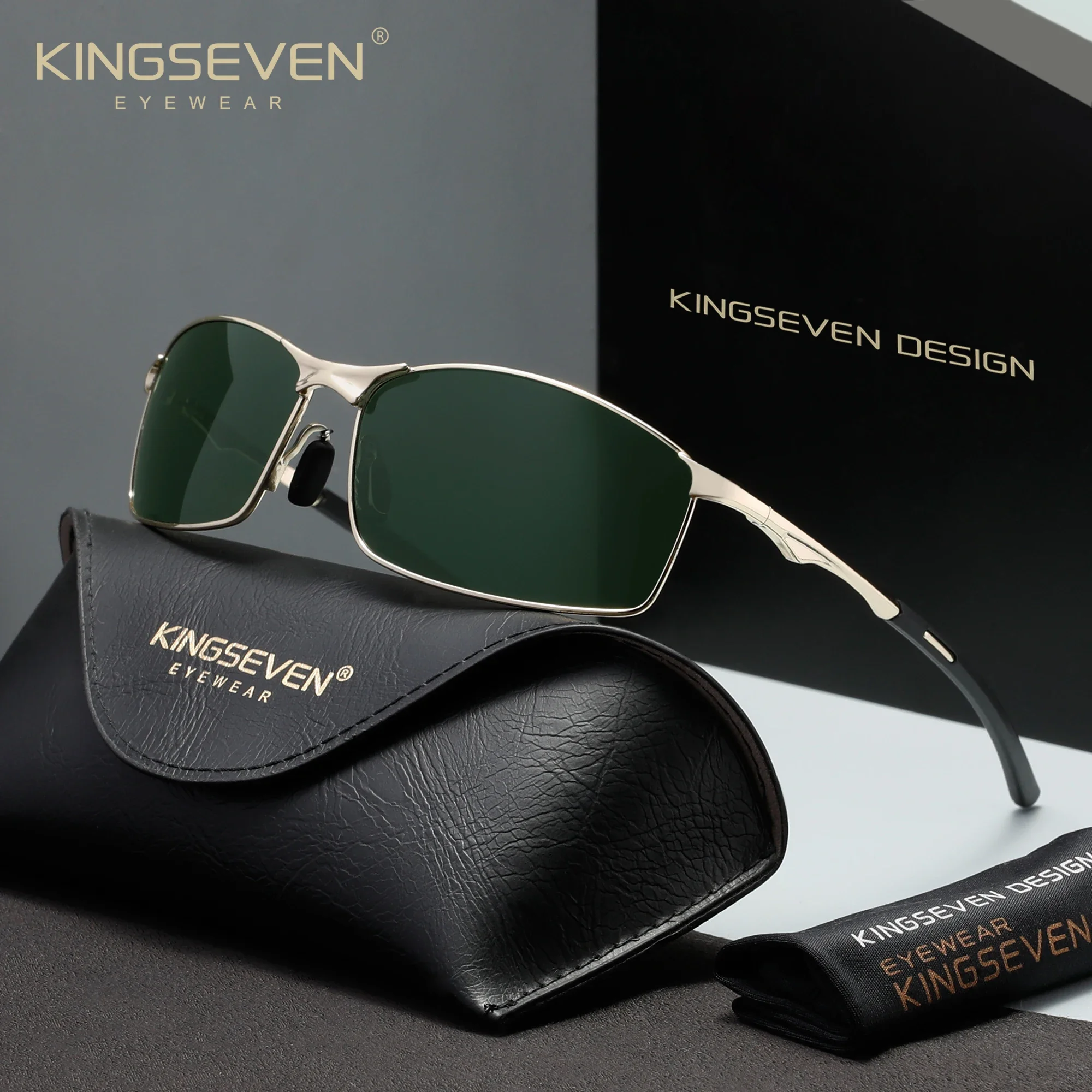 KINGSEVEN Mode Luxe Sportzonnebril Heren Dames UV400 Gepolariseerde fietsbril Outdoor Causaal Rijden Vissen Brillen