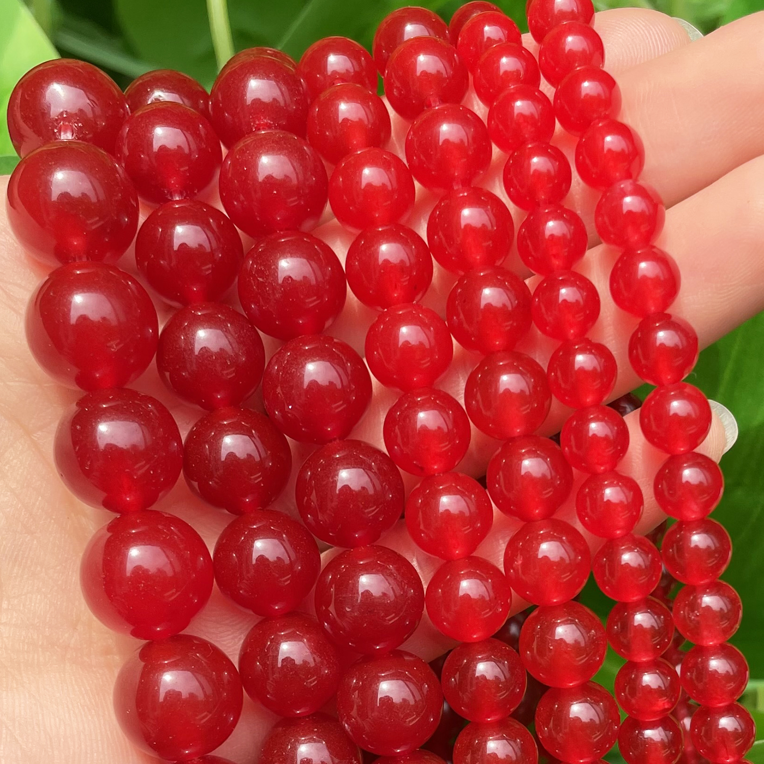 4-12mm pietra naturale calcedonio rosso giade perline distanziate allentate rotonde per creazione di gioielli cucito accessori braccialetto fai da te 15''