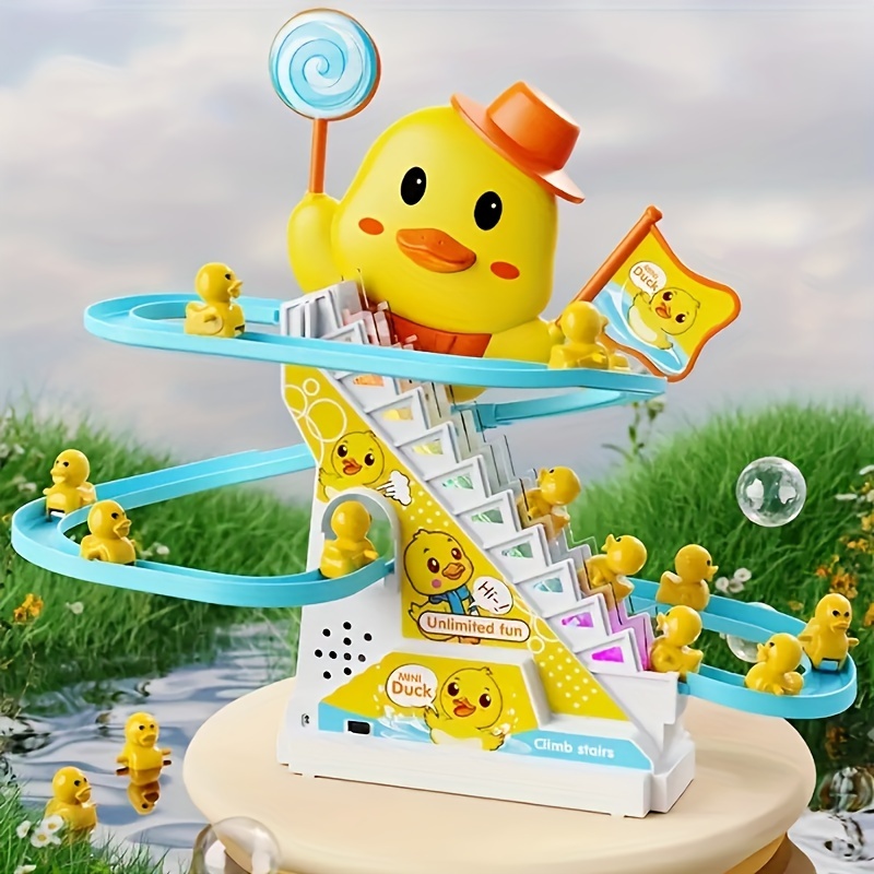 Jouets musicaux pour escaliers d'escalade de canard, avec lumières et musique, cadeaux d'anniversaire pour enfants, jouets pour filles