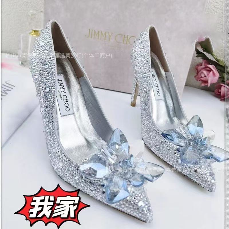 Damespumps Designer Strass Puntige Hoge Hakken Franse Kristallen Bruidsschoenen voor Dames Luxe Banketschoenen Zapatos
