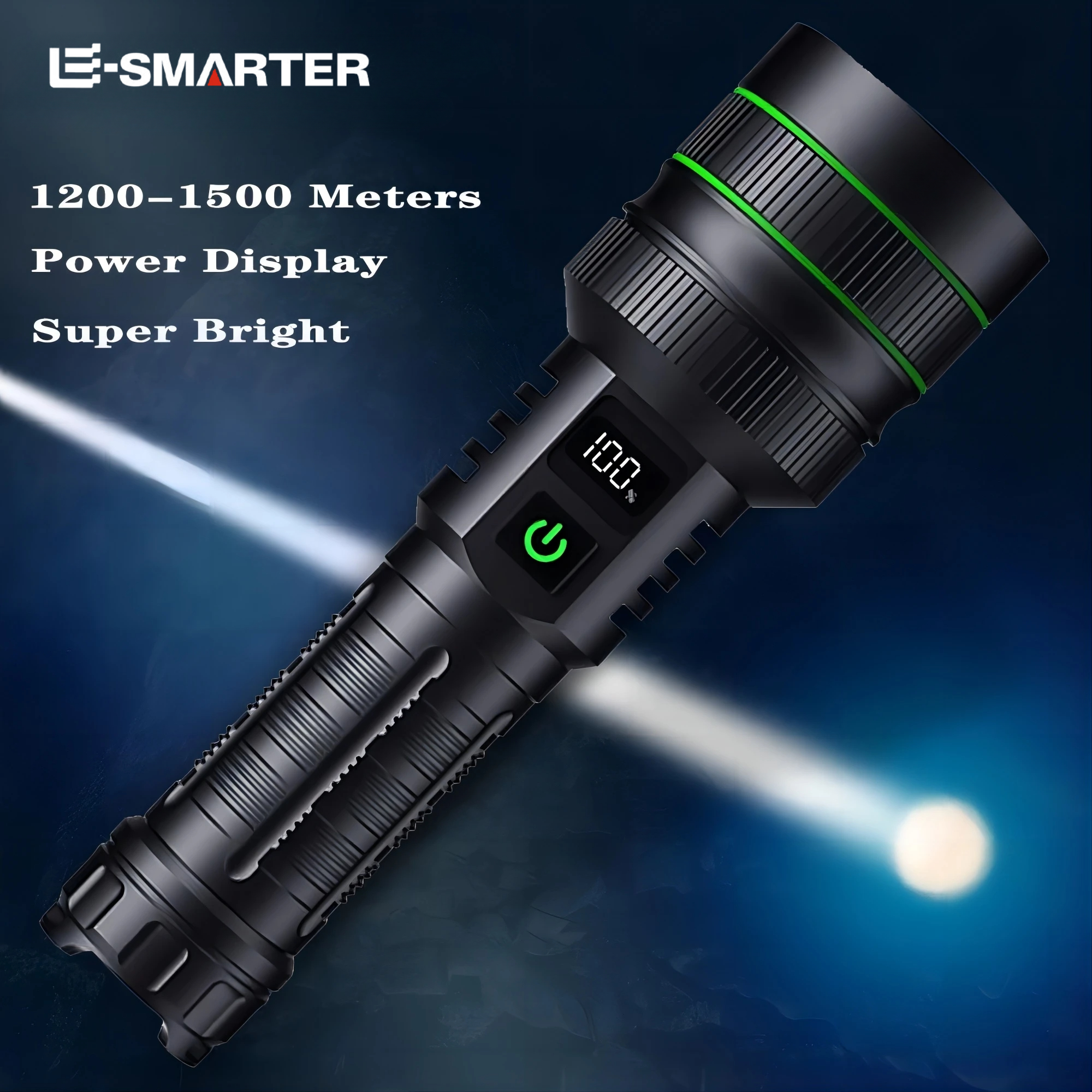 Leistungsstärkste LED-Taschenlampe mit Totalaufnahme, zoombare Camping-Taschenlampe, integrierte 26650-Batterie, leistungsstarke taktische Laterne für den Außenbereich