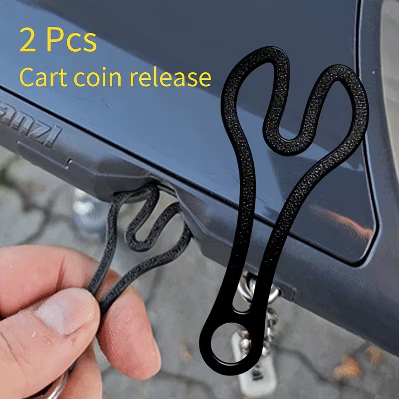 Lot de 2 porte-clés jetons de chariot de courses - Outil de déverrouillage pour chariot de supermarché, en plastique 3D, portable et réutilisable, conception compacte et robuste