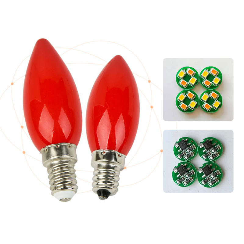 Ampoule d'autel à LED pour la décoration intérieure, lampe de bouddha rouge, lampe de temple décorative, perle de bouddha, E12, E14