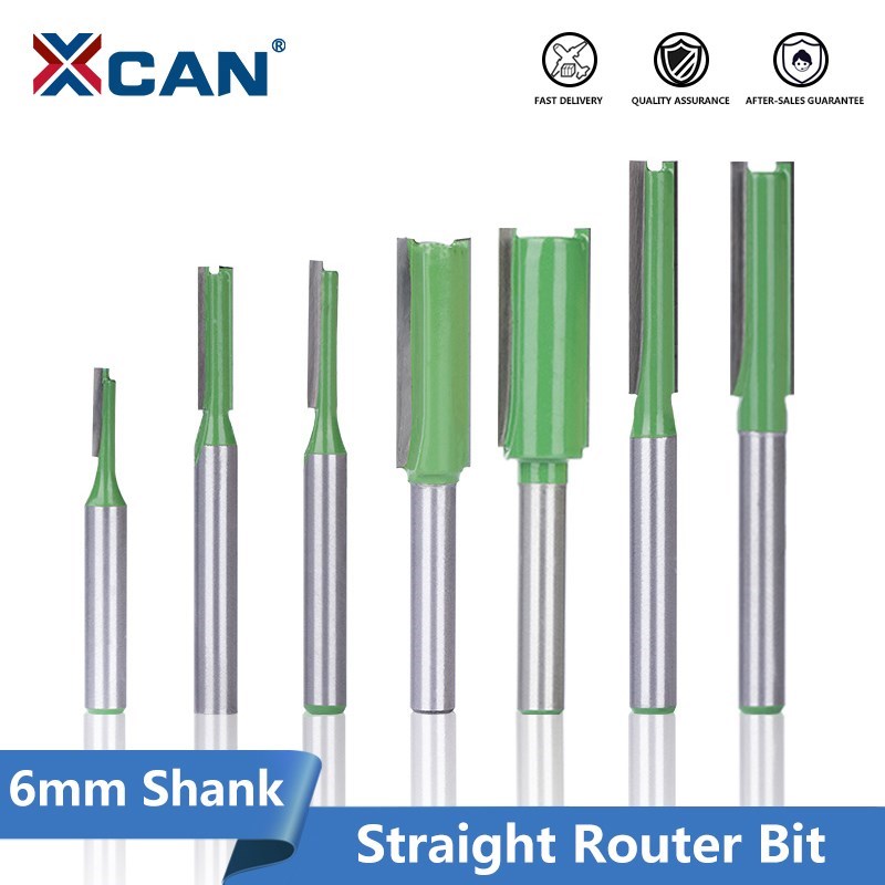 XCAN-cortador de fresado de vástago de 6mm para madera, enrutador de broca de carburo de tungsteno, herramienta de carpintería
