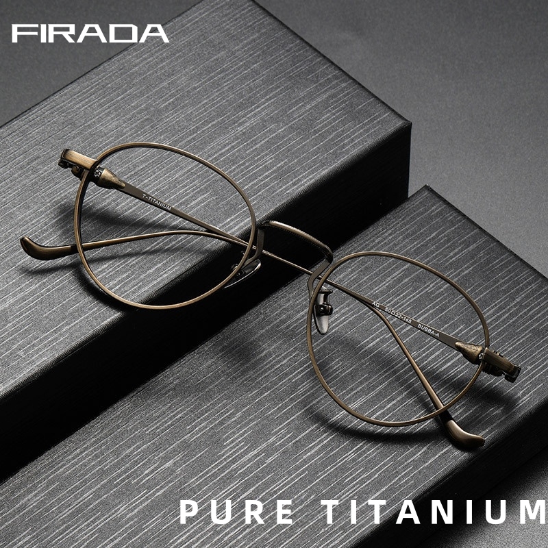 FIRADA 2025 gafas de moda Retro de lujo de titanio puro gafas redondas monturas de gafas graduadas ópticas para hombres y mujeres 315