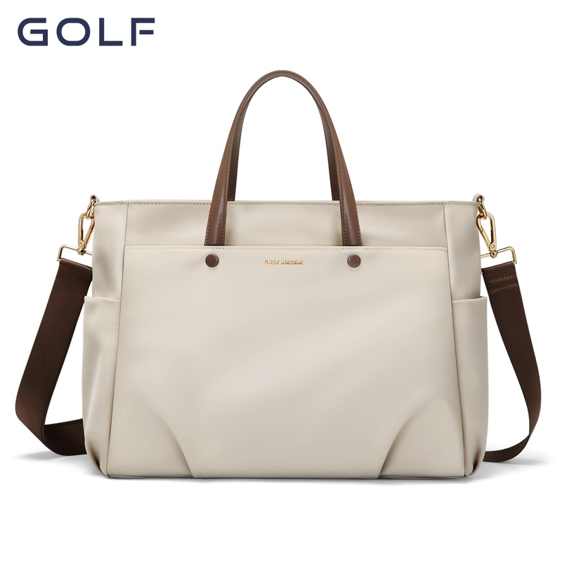 GOLF Handbag Women Laptop Shoulder Bag 14 15 Inch Notebook Solid Hand Bag Ladies Work Nylon Waterproof Office Briefcases Black