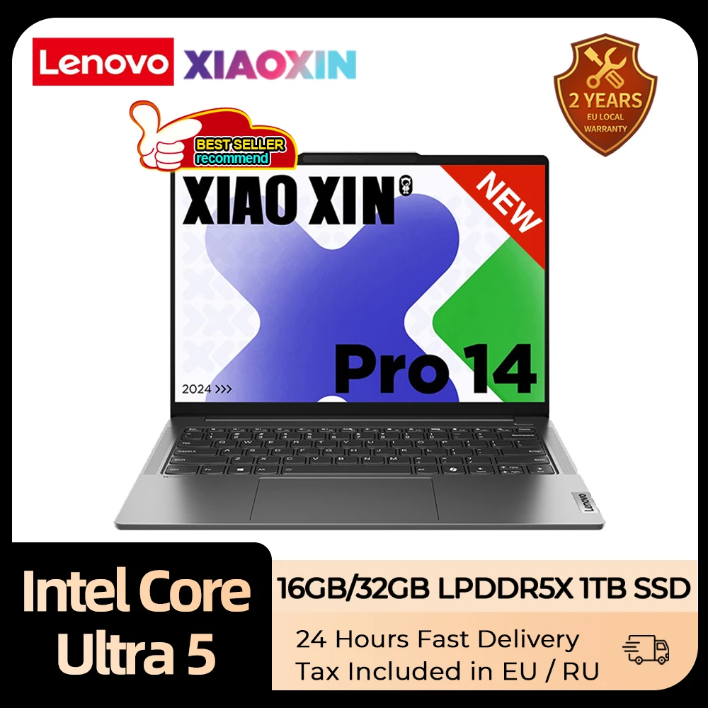 Lenovo xiaoxin pro 14 ai Laptop Intel Arc Grafik Intel Core Ultra 5 16GB/32GB lpddr5x 1t ssd 14-Zoll 120Hz Bildschirm Notebook PC