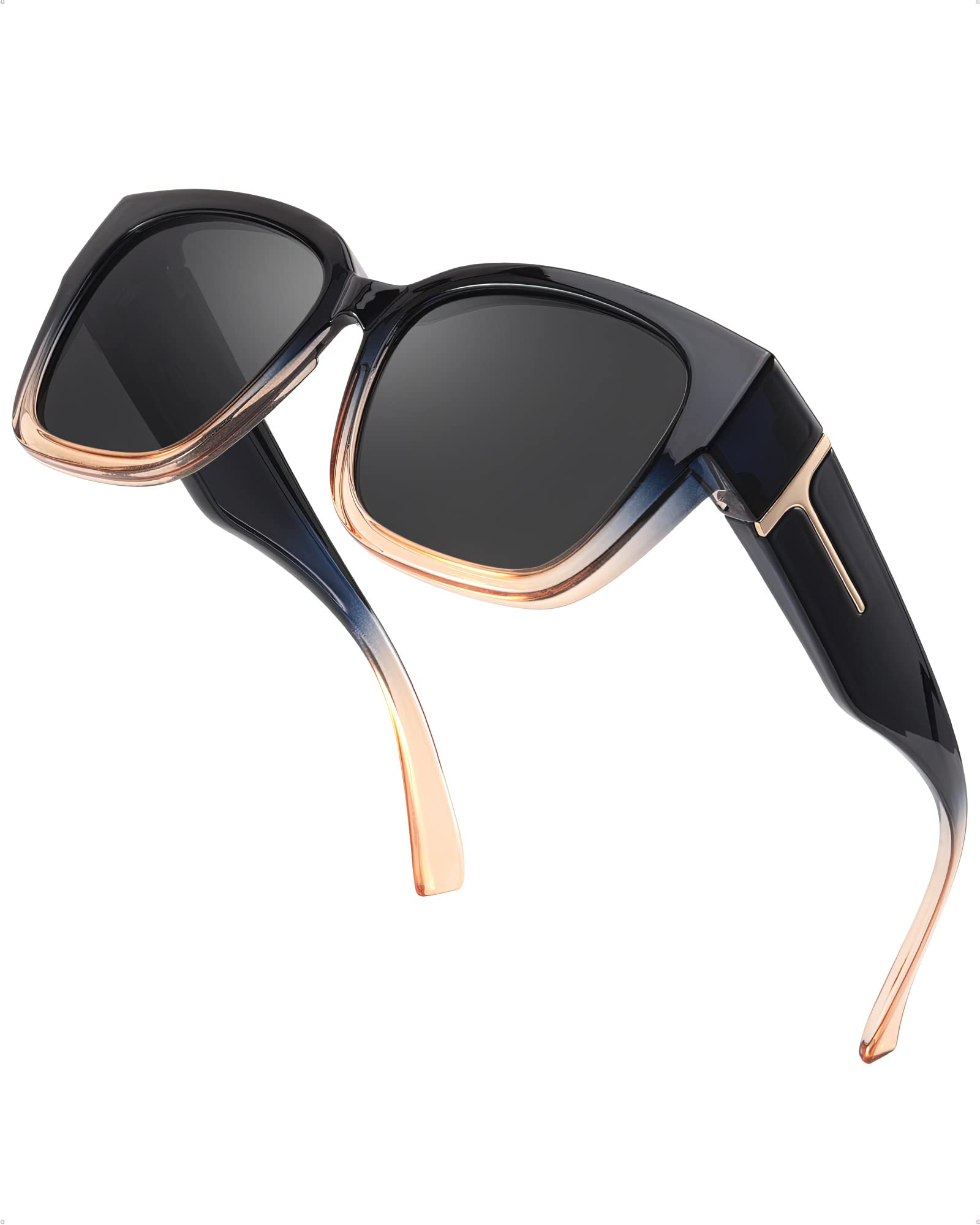 Fit Over Sunglasses Mens Womens Polarised, Wear Over Glasses Sunglasses Ladies Sun Spectacles for Driving Walking Sport UV400 Pr