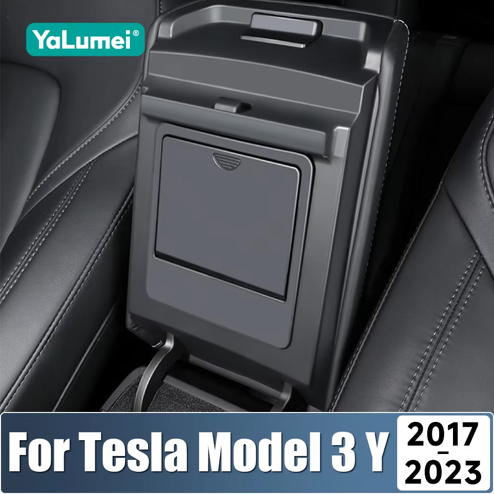 Do Tesla Model 3 Y 2017-2019 2020 2021 2022 2023 ABS Schowek na konsolę środkową samochodu, ukryta taca do przechowywania, akcesoria