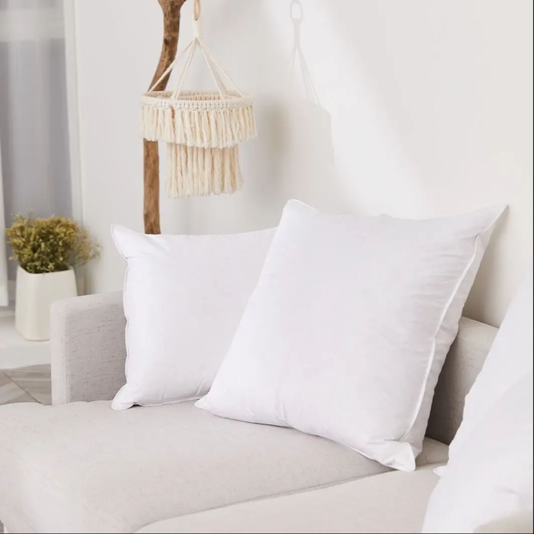 Coussin carré en plumes d'oie 100% coton, remplissage 45x45cm 50x50cm 60x60cm, oreiller décoratif pour canapé, décoration de la maison