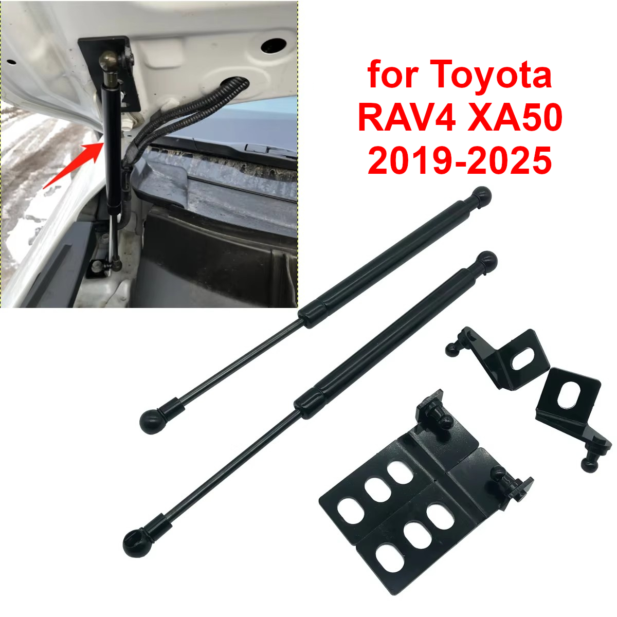 2Pcs Car Front Engine Bonnet Hood Gas Struts Lift Support Rods for Toyota RAV4 XA50 2019-2025
