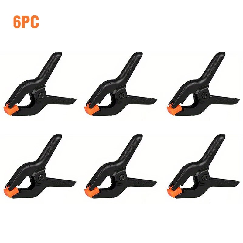 Abrazaderas de resorte de plástico de alta resistencia para fondo de muselina, papel de lona, croma Key, Clip de pantalla, estudio fotográfico, herramienta de carpintero, 6 piezas, 3 pulgadas