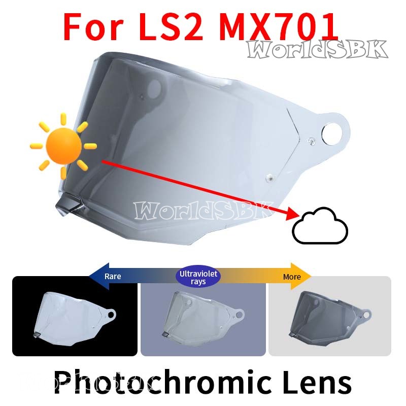 เลนส์ Photochromic สําหรับ LS2 MX701 EXPLORER C ที่ถอดออกได้ Rally Off-road รถจักรยานยนต์เปลี่ยน Visor SHIELD UV ป้องกัน