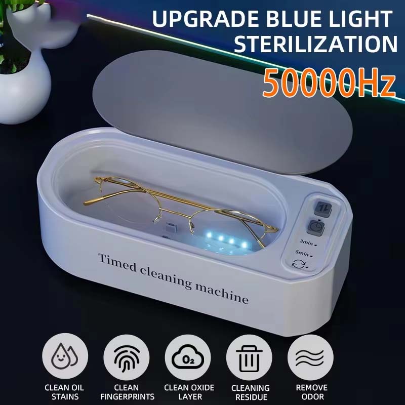 Limpiador Ultrasónico de Gafas 2026, Limpiador de Lentes de Contacto de 50KHz, Temporizador Doméstico, Limpiador de Joyas, Cepillo para Cepillo de Dientes, Limpiador de Dentaduras Postizas, Nuevo