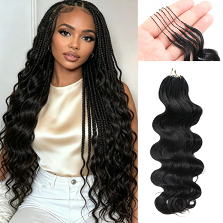 Knotless Pre Separated 100% Human Hair Crochet Extensions Miracle Knots Indian Body Wave Virgin Feather Hair Bundles Boho Twist Braid