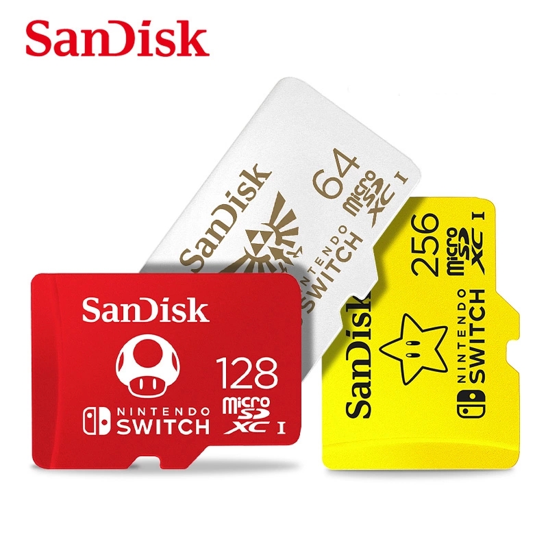 Оригинальные 100% карты памяти SanDisk New Style 128 ГБ 64 ГБ 256 ГБ 400 ГБ 512 ГБ SDXC UHS-I для Nintendo Switch TF-карты с адаптером