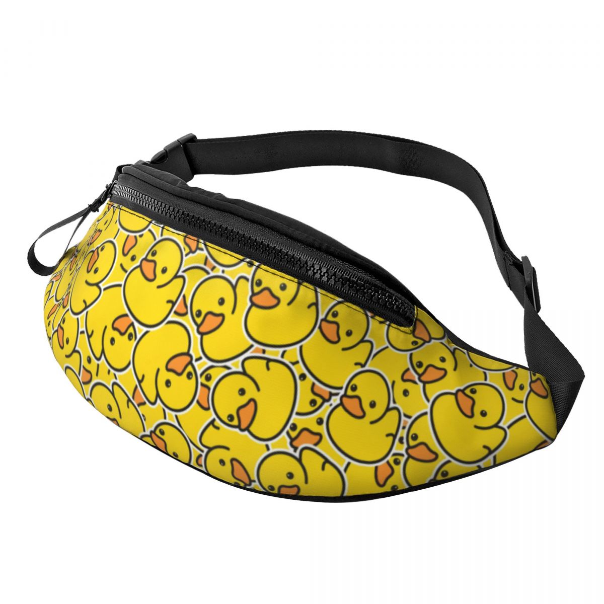 Riñonera personalizada de patos amarillos para mujeres y hombres, riñonera cruzada de dibujos animados a la moda, bolsa para dinero para teléfono para acampar y ciclismo