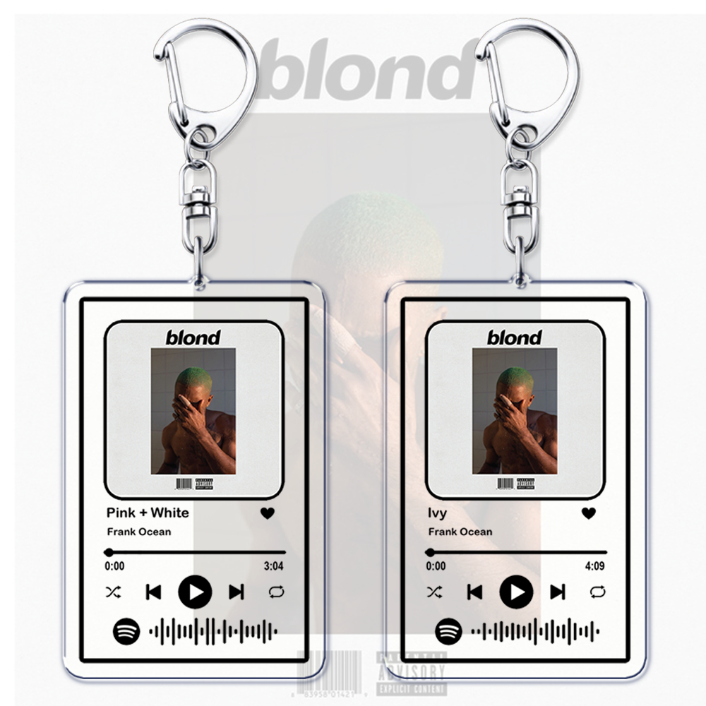 Frank Ocean Blonde musique porte-clés pour femmes accessoires sac rose + blanc soyez vous-même Ivy liste de jeu Code clé bijoux Fans cadeau