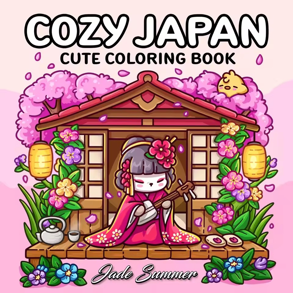 Gemütliches Japan: Niedliches Malbuch für Erwachsene und Jugendliche mit bezaubernden Charakteren und entzückenden japanischen Szenen zur Entspannung