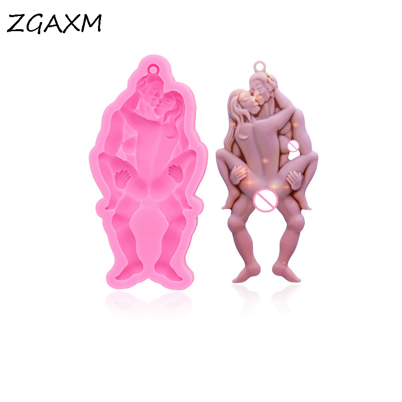 LM 1149 Cetakan Silikon Wanita Cetakan Silikon Tanah Liat Lollipop Lilin Sabun 3D Seks Dewasa Antara Pria dan Kue Fondant Cetakan Coklat