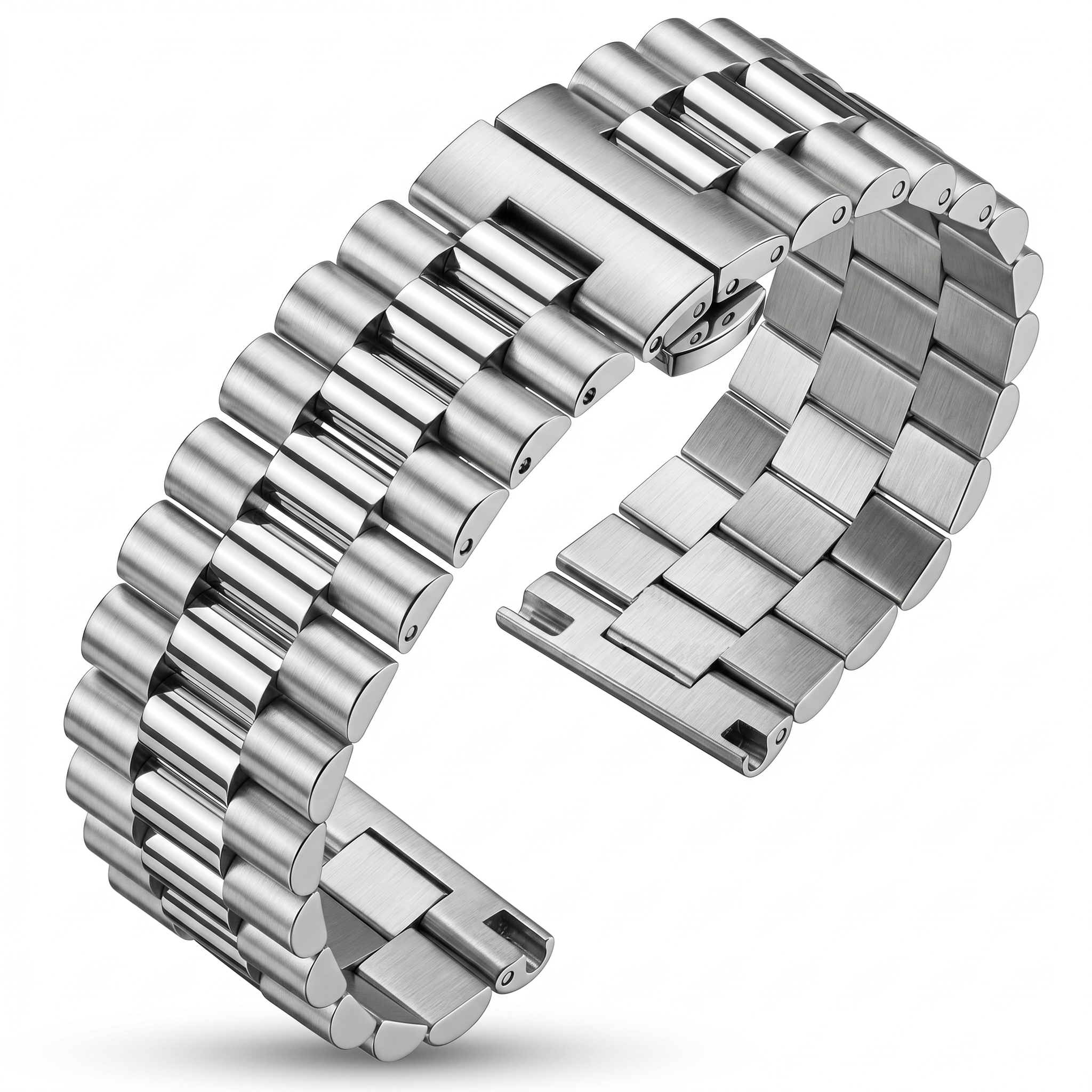 Correa de reloj de acero inoxidable 316l para hombre y mujer, banda de reloj de Metal sólido plateado de 16mm, 18mm, 20mm, 21mm, 22mm, accesorios de correa