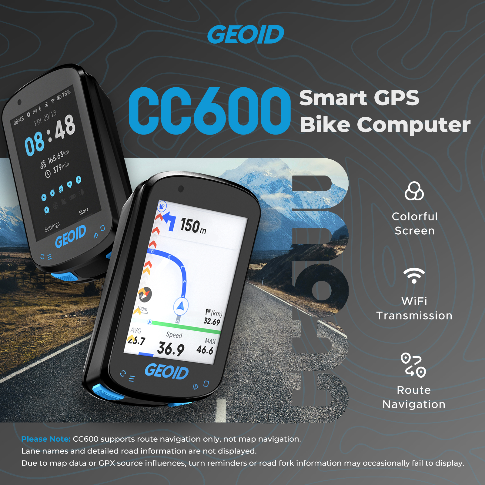 Велокомпьютер GEOID CC600/CC700 с беспроводным цветным экраном, спидометр для велосипеда, ANT+, WIFI, водонепроницаемый (IPX7), одометр