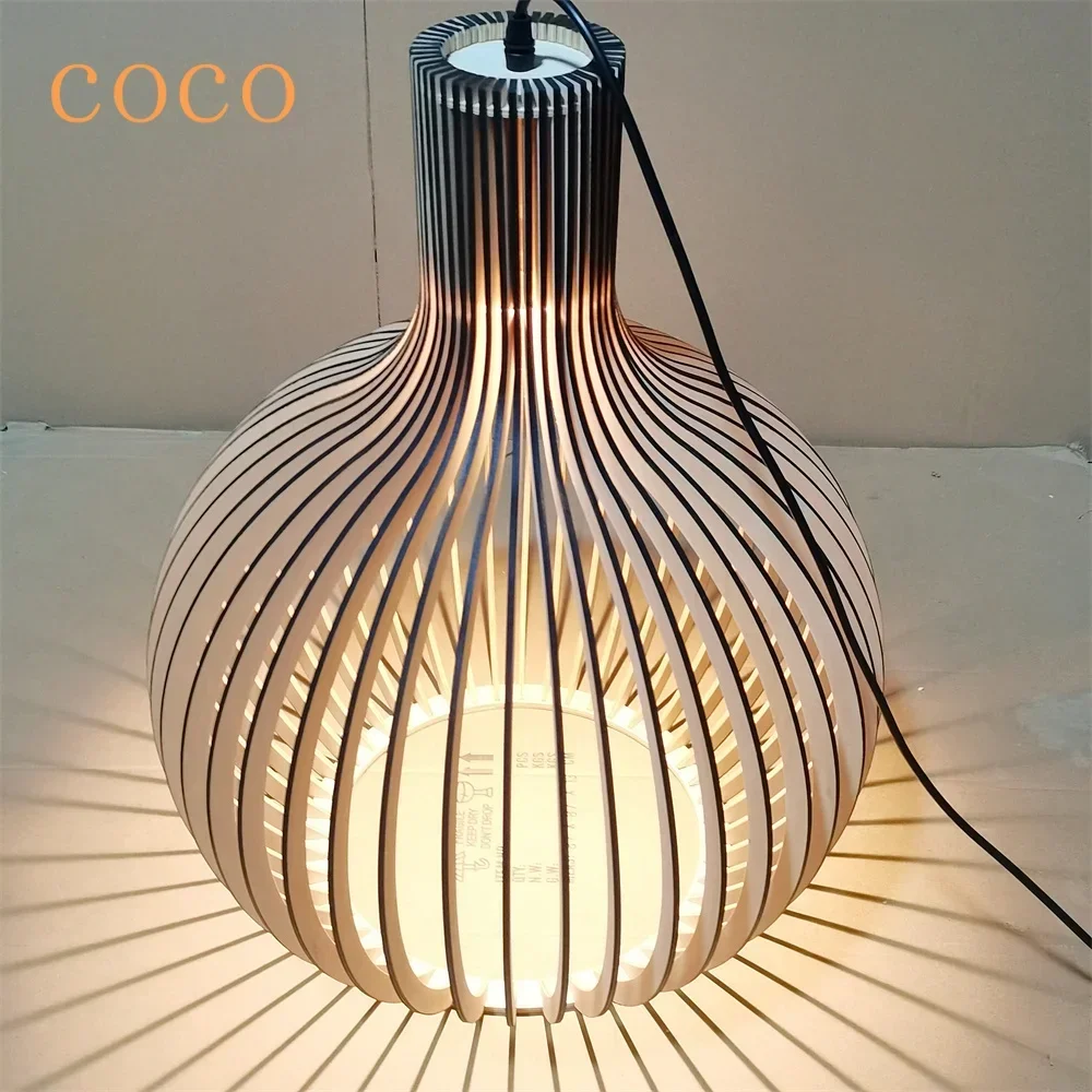 Lustres en cage en bois massif Foscarini de style campagnard hollandais, luminaires en bambou noir, livraison directe VIP