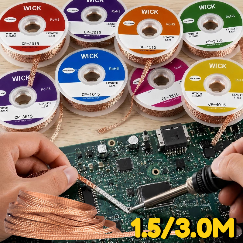 Welding Wires Desoldering Braid Solder Remover Wick Wire Repair Tool High Conductivity Flexible Copper Braided Wire Solder
