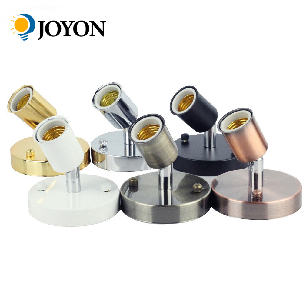 E27 soquete de luz antigo metal suporte do soquete da lâmpada para e27 edison lâmpada incandescente 1 pçs preto branco prata bronze base da lâmpada
