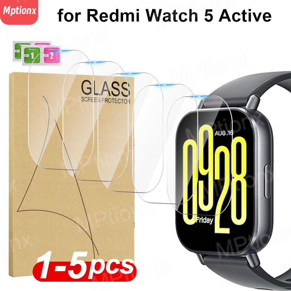 Vidrio templado para Xiaomi Redmi Watch 5 Protector de pantalla de reloj inteligente activo antiarañazos para Mi Redmi Watch 5 4 película Prottiecve