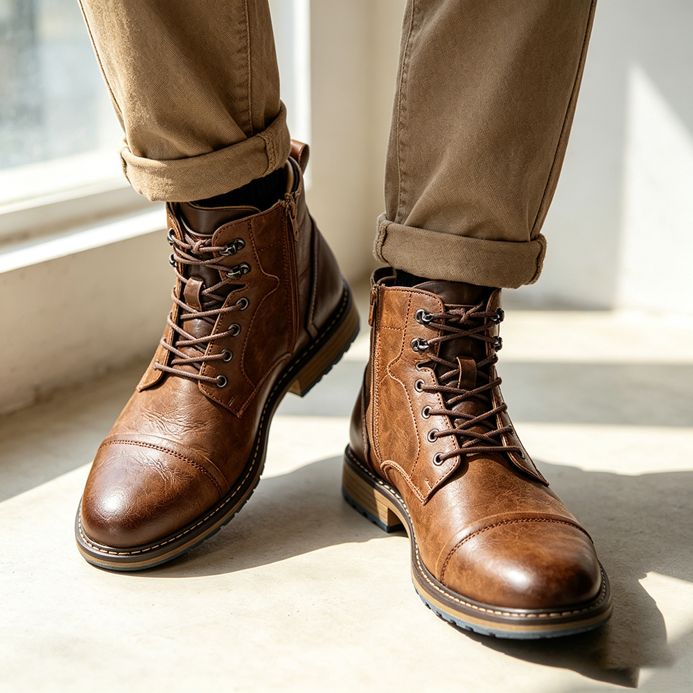 Herrenstiefel Casual Marke Retro 2026 Modische Bequeme Knöchelstiefel