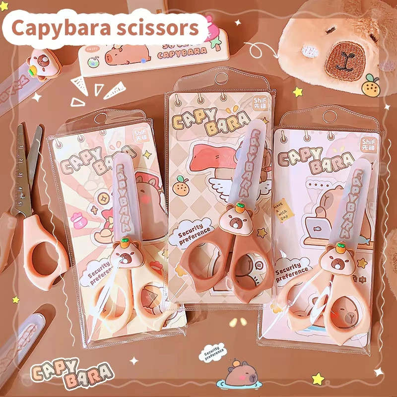 Tijeras artesanales de capibara, bonita escuela, útiles, tijeras de papelería para volver a la escuela, Mini tijeras bonitas para niños Diy