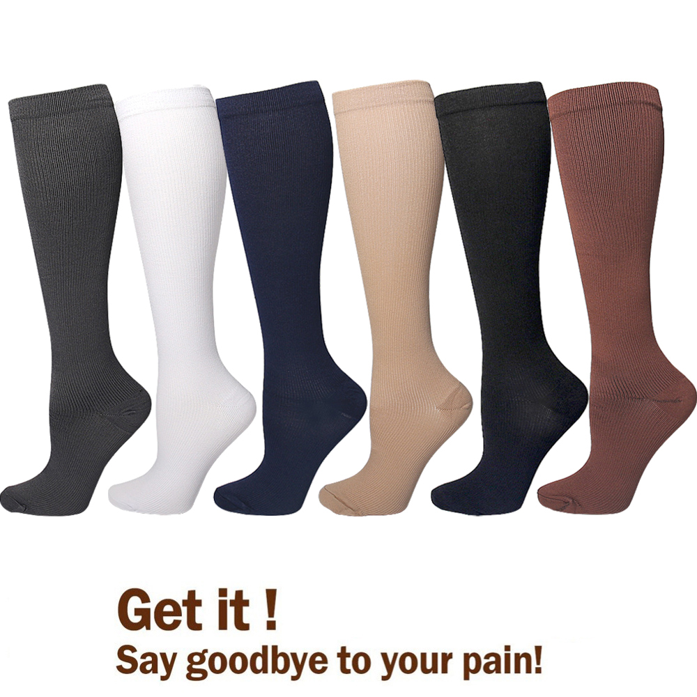Calcetines de compresión para venas varicosas aptos para Golf Rugby correr deportes de senderismo para antifatiga conducción viajes vuelo mujeres hombres calcetines
