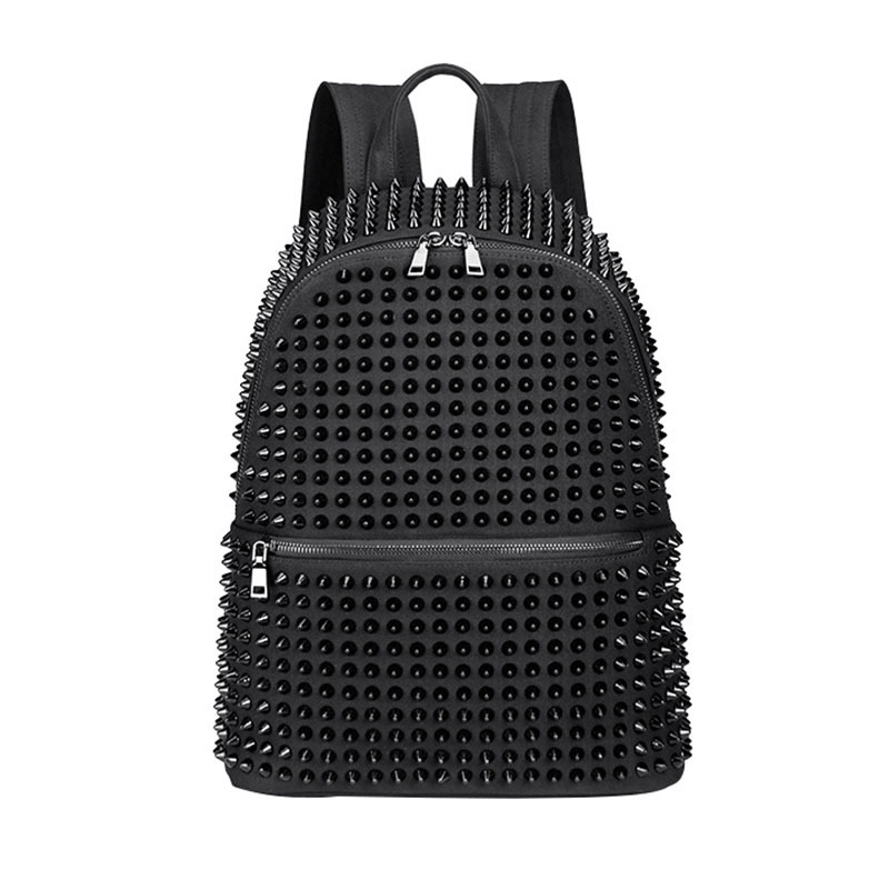 Annmouler-Sac à dos de style punk pour ordinateur portable, sac à dos en toile, sac à dos d'école, sac à dos à rivets, grande capacité, luxe, unisexe, nouveau design, 2022