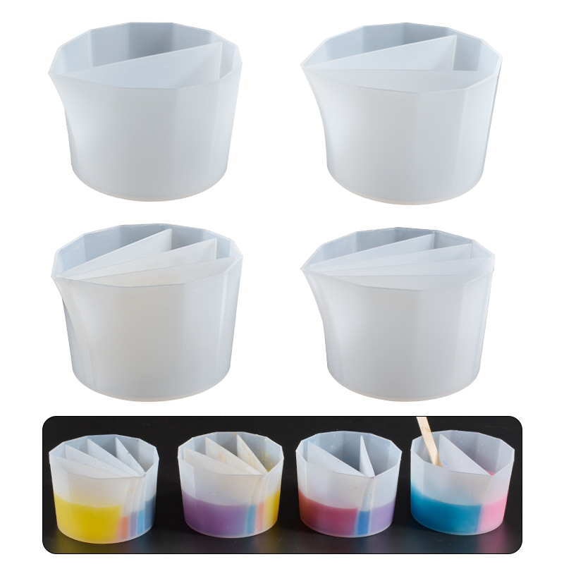 Taza mezcladora de colores de silicona epoxi, taza dispensadora tonificadora, herramienta de fundición artesanal DIY