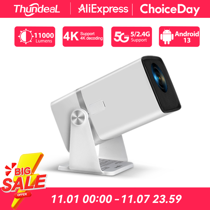 ThundeaL 4K Proyector Full HD FHD TD80W Android WiFi 3D Cine en casa TD80 Proyector de haz portátil Reunión Video Película PK HY320