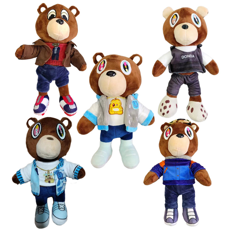 25-30CM Funny Joy Kanye Teddy Bear Plush Toy Cartoon Bear Dolls Stuffed Soft Toy Christmas Birthday Gift For Children