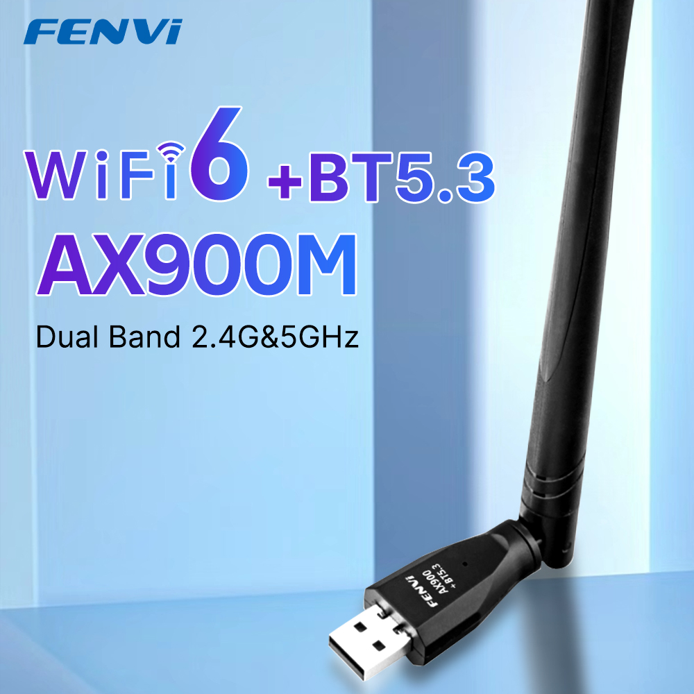 Fenvi-ワイヤレスUSBドングル,2in 1, 2.4g,5g,Bluetooth 5.3, 2in 1,wifi 6,pc,ラップトップ,アダプター,ax900レシーバー