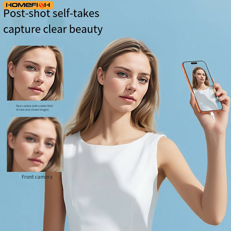ミニ携帯電話セルフィー共有デバイス、セルフ撮影用リアカメラ、共有用ディスプレイ、有線携帯電話画面共有