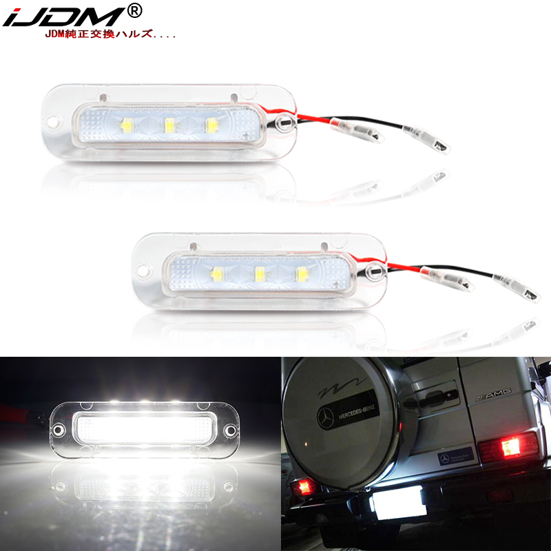 Carro Xenon Branco LED Luz de matrícula Para 1990-2012 Mercedes-Benz W463 G500 G550 G55 AMG Luz de matrícula, Canbus Livre de erro