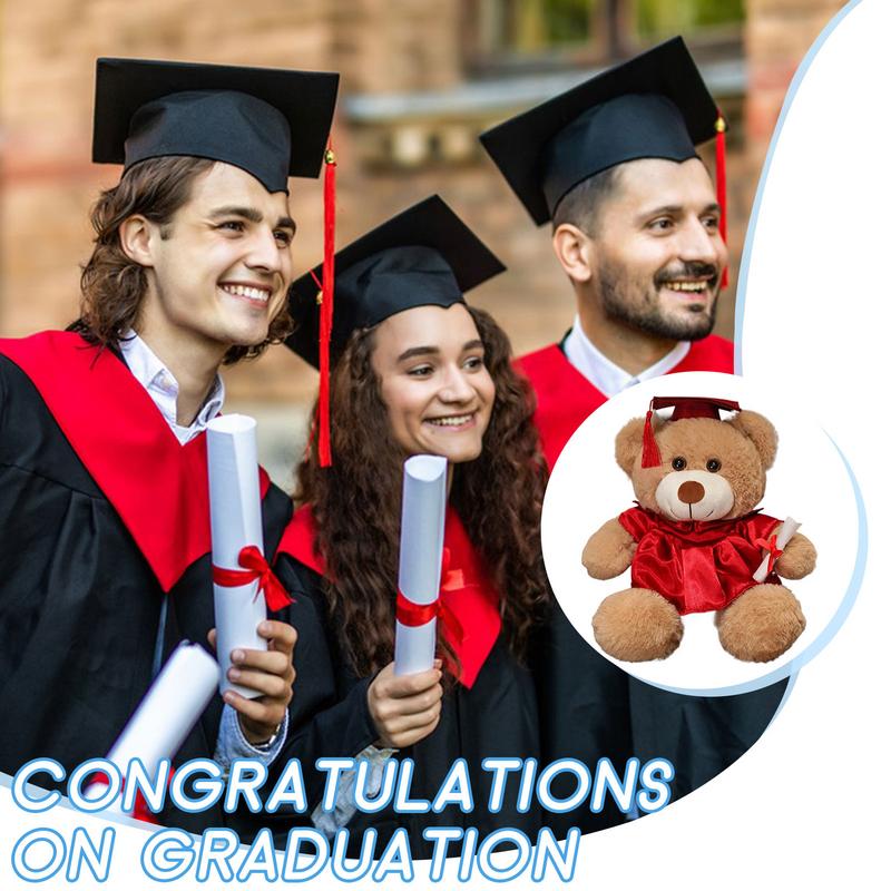 Ours avec chapeau de remise de diplôme, jouets en peluche, poupée avec chapeau, oreillers en peluche doux, jouet Portable et confortable pour la famille, les amis et les enfants