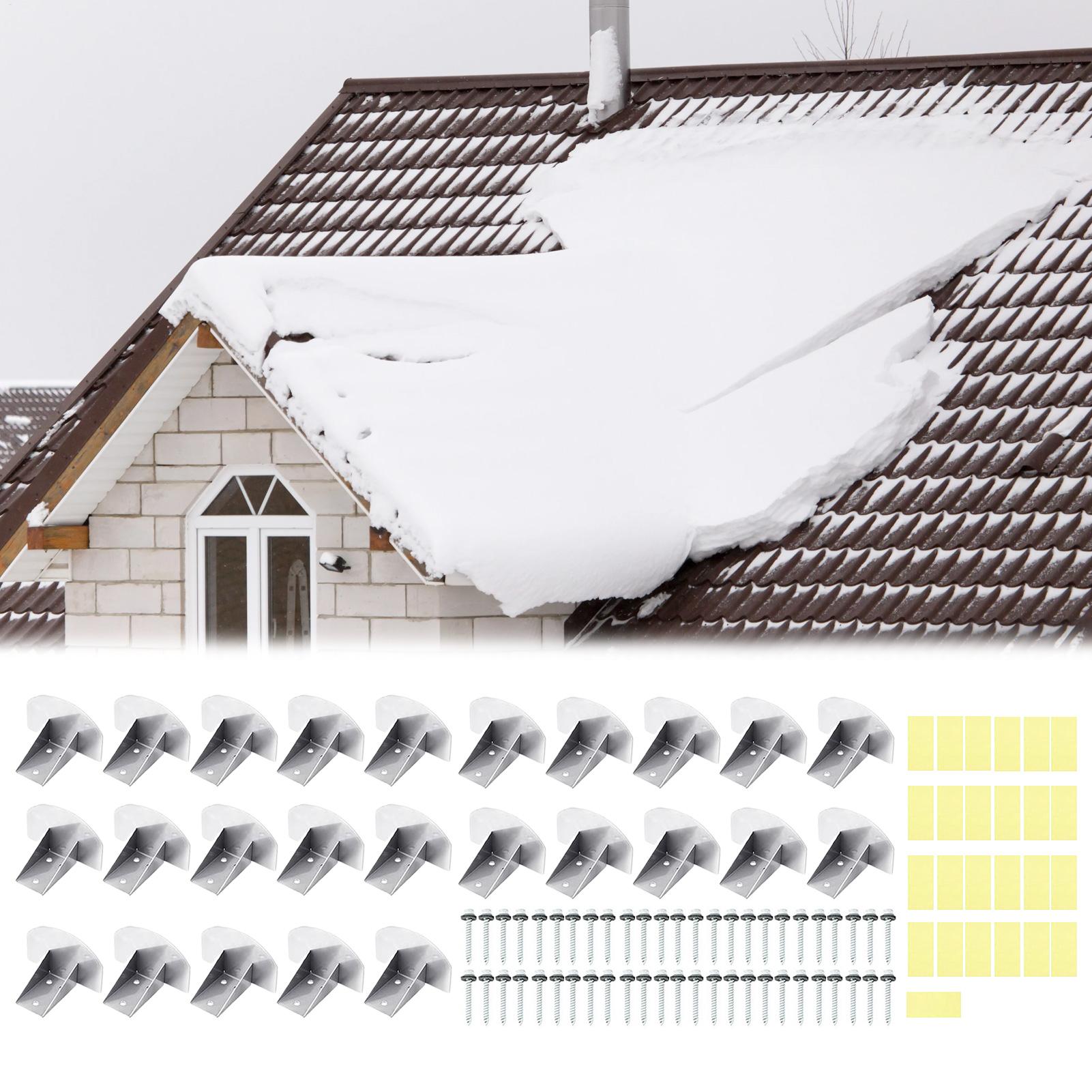 Parada de neve para telhado de aço, 25 peças, à prova de intempéries, construta de gelo, proteção antiderrapante para telhado, calha, casa, comercial